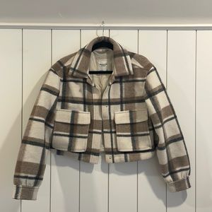 ABERCROMBIE Cropped Plaid Jacket
